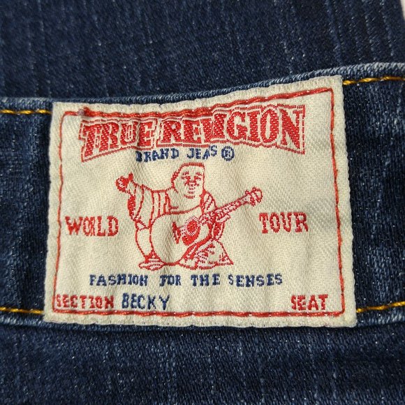 True Religion Becky Boot Cut Jeans Women's 26 Flap Pockets Stretch Low Rise A895 - Picture 5 of 10